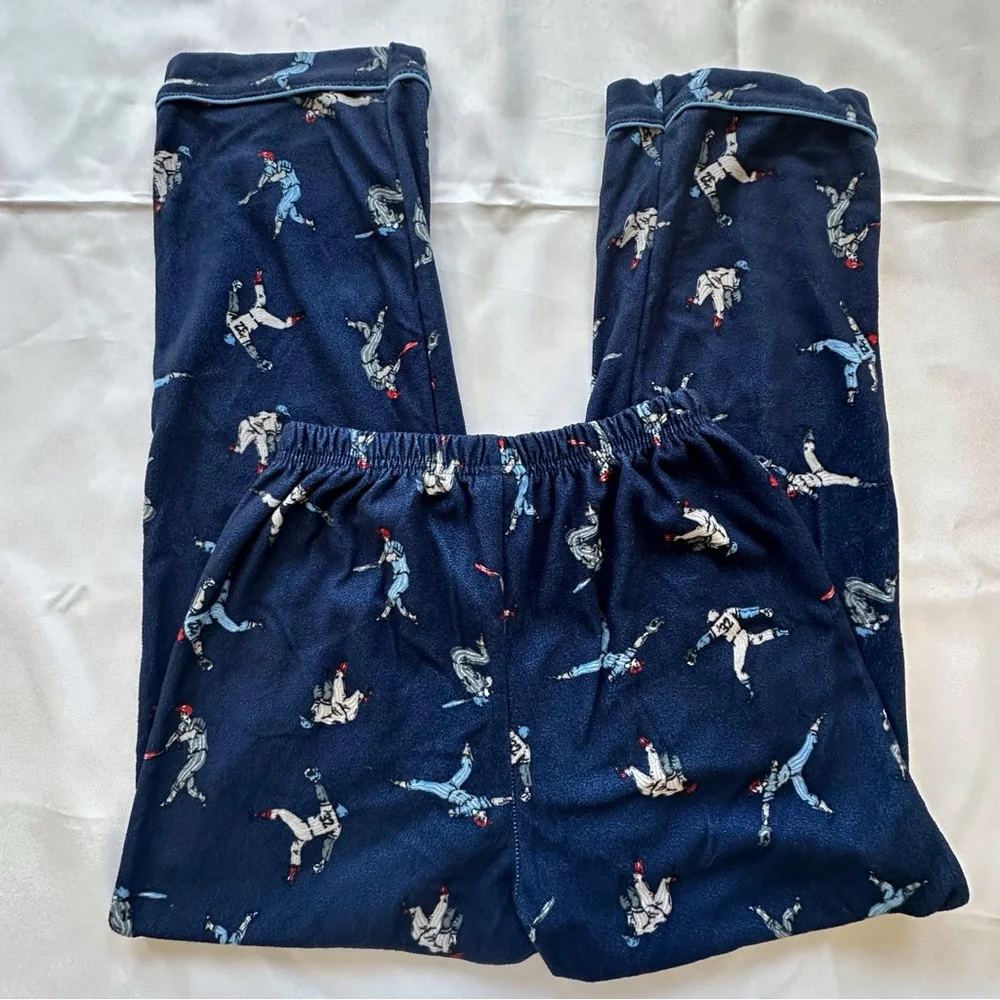 Carters pull on fleece‎ baseball theme blue pajama pants boys 10